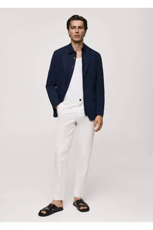 Slim-fit Tailored Cotton Blazer - 2