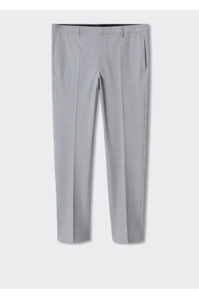 Slim Fit Tartan Tailored Pants - 3