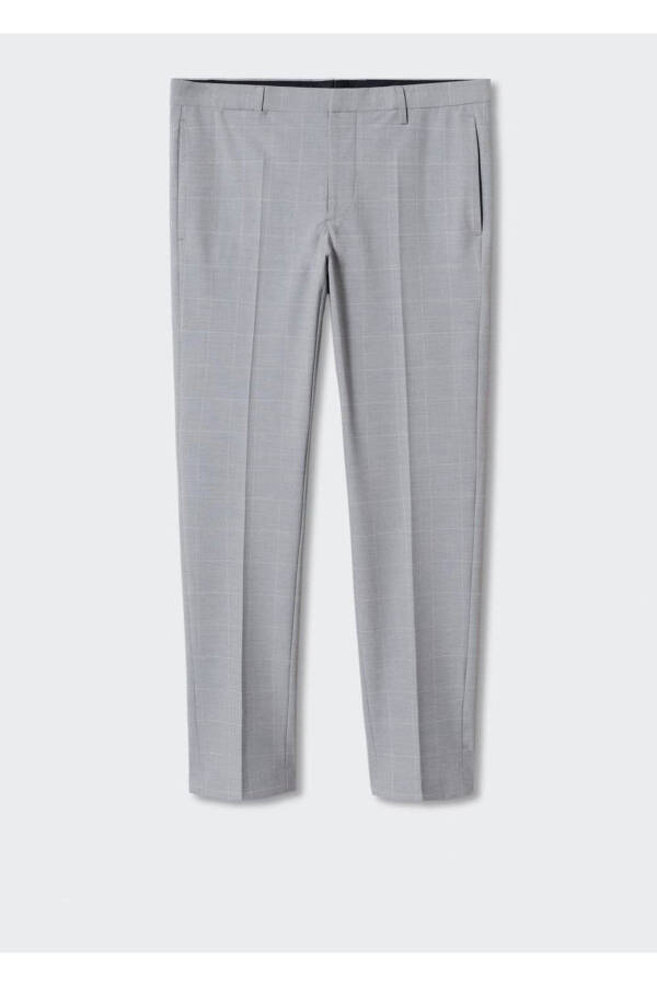 Slim Fit Tartan Tailored Pants - 3
