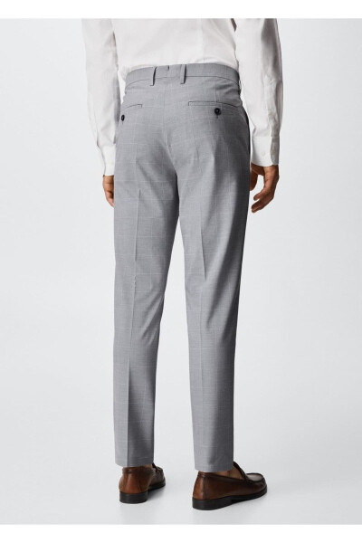 Slim Fit Tartan Tailored Pants - 4