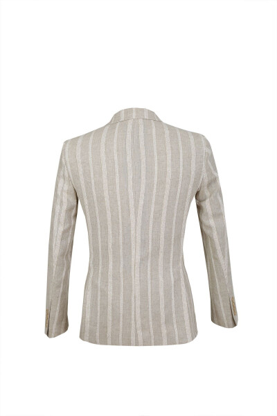 Slim Fit Tek Ceket 7163-1 Bej - 9