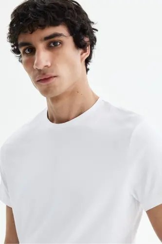Slim Fit Tişört - Beyaz - H&M (1)