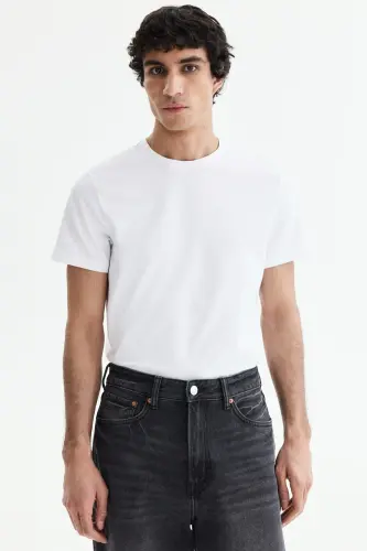 Slim Fit Tişört - Beyaz - 1