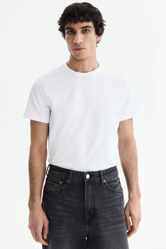 Slim Fit Tişört - Beyaz - 1