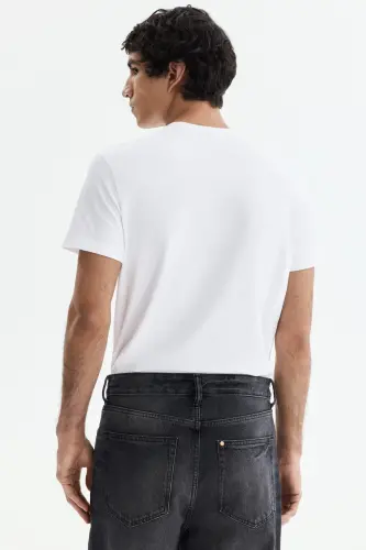 Slim Fit Tişört - Beyaz - 4