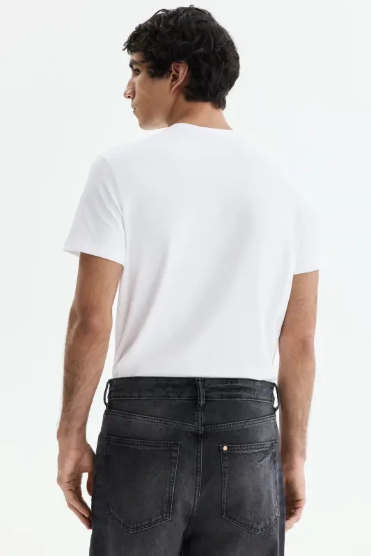 Slim Fit Tişört - Beyaz - 4