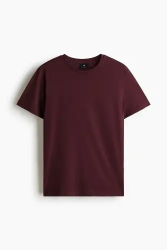 Slim Fit Tişört - Bordo - 1