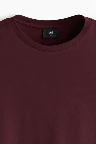 Slim Fit Tişört - Bordo - H&M (1)