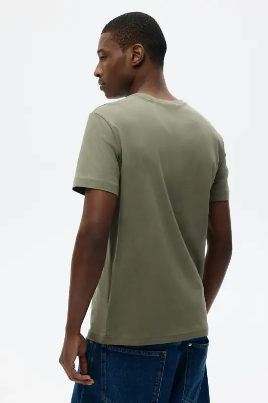 Slim Fit Tişört-Haki - 5