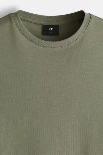 Slim Fit Tişört-Haki - 6