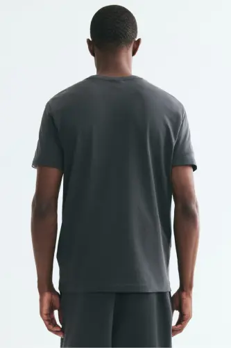 Slim Fit Tişört - Koyu gri - 4