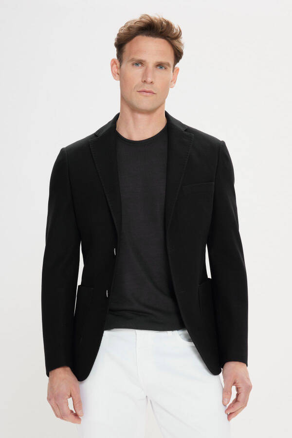 Slim Fit Tor Kiyimli Bitta Yoqali 100% Paxta Naqshli Si - 1
