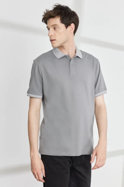 Slim Fit tor koʻylak qisqa yengli asosiy futbolka - 4