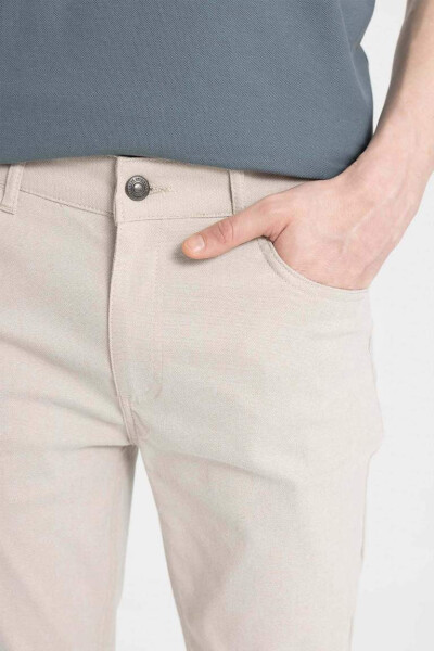 Slim Fit Tor Tanga Chino Kanvas Shimlar Qum - 9