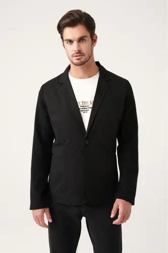 Slim Fit tor, yag'on yoq, bitta tugmali yoqa bilan erkaklar trikо paltosi 