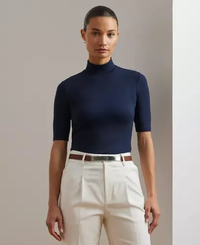 Slim-Fit Turtleneck-Lauren Navy - 1