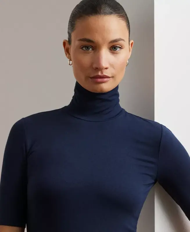 Slim-Fit Turtleneck-Lauren Navy - 3