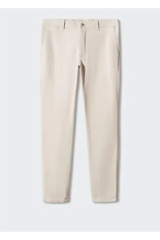 Slim fit twill chino pants - Sand Beige - 3