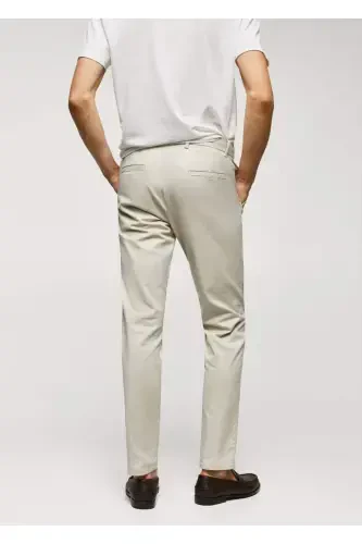 Slim fit twill chino pants - Sand Beige - 4