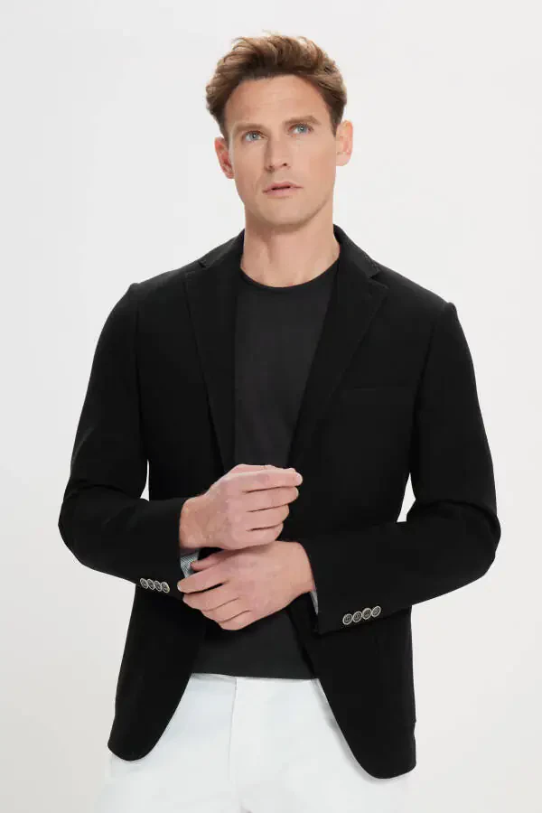 Slim Fit Узкий Крой Однобортный Воротник 100% Хлопок С Рисунком - 5