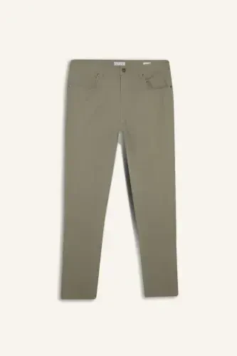 Slim Fit Узкий Крой Узкие Брюки - Светлый Хаки - 8