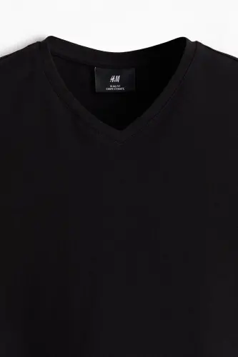 Slim Fit V bo'yinli futbolka - 7