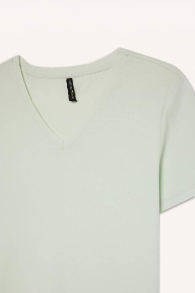 Slim Fit V-Neck Ribbed Short Sleeve T-Shirt Navy Blue - 2