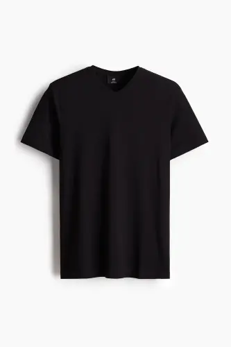 Slim Fit V-Neck T-Shirt - 4
