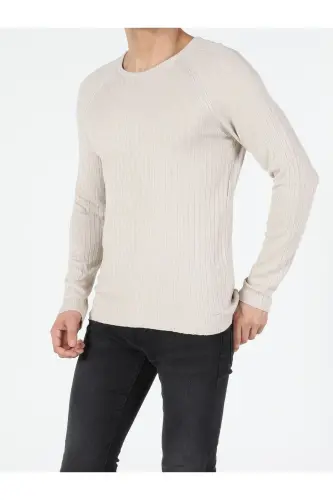 Slim Fit Velosiped Yoqa Erkaklar Bej Ko'ylagi - 1