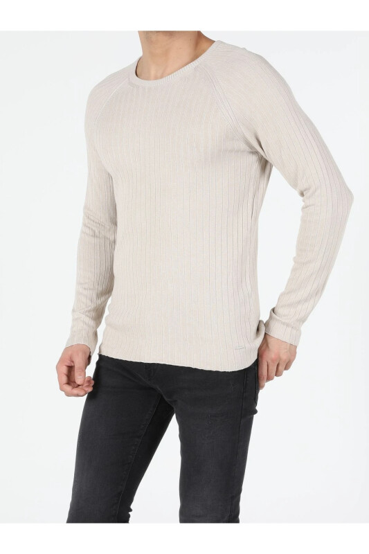 Slim Fit Velosiped Yoqa Erkaklar Bej Ko'ylagi - COLIN’S