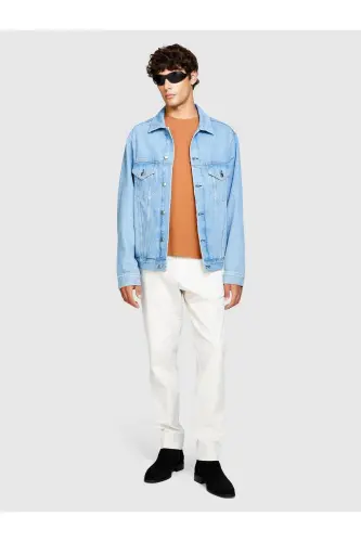 Slim Fit Vintage Efekt Chino Pantolon Erkek Krem Pantolon - 323A4DM6SF02Y-Beyaz 