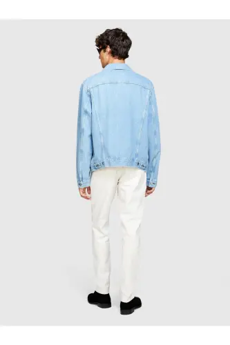 Slim Fit Vintage Efekt Chino Pantolon Erkek Krem Pantolon - 323A4DM6SF02Y-Beyaz - 2