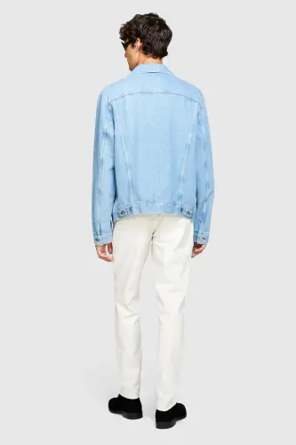 Slim Fit Vintage Efekt Chino Pantolon Erkek Krem Pantolon - 323A4DM6SF02Y-Beyaz - 7