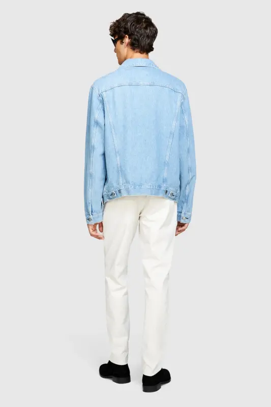 Slim Fit Vintage Efekt Chino Pantolon Erkek Krem Pantolon - 323A4DM6SF02Y-Beyaz - 7