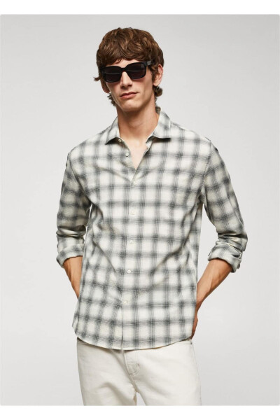 Slim Fit Waffle Cotton Shirt - MANGO MAN