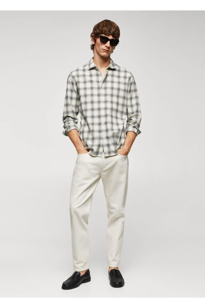 Slim Fit Waffle Cotton Shirt - MANGO MAN (1)