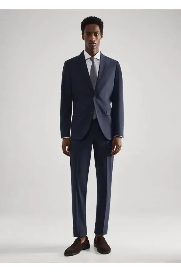 Slim Fit Wool American Suit - 2