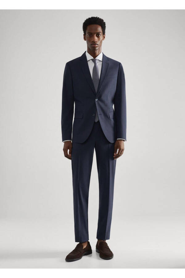 Slim Fit Wool American Suit - 2