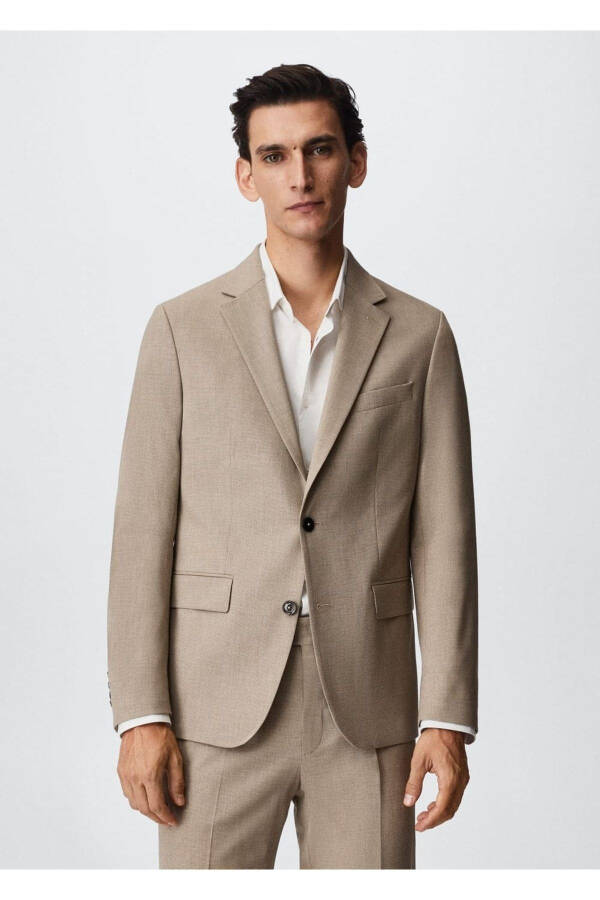 Slim Fit Wool Blazer Jacket - 1