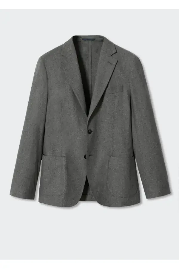 Slim Fit Wool Blazer Jacket - 3