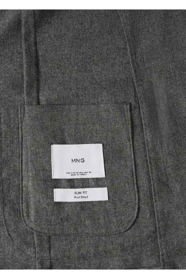 Slim Fit Wool Blazer Jacket - 8