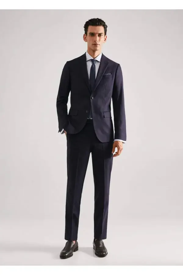 Slim-Fit Wool Blazer Jacket - 2