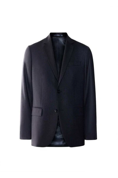 Slim-Fit Wool Blazer Jacket - 3