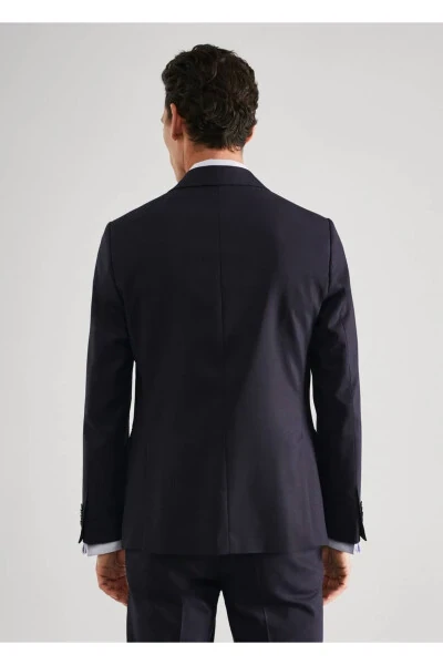 Slim-Fit Wool Blazer Jacket - 4