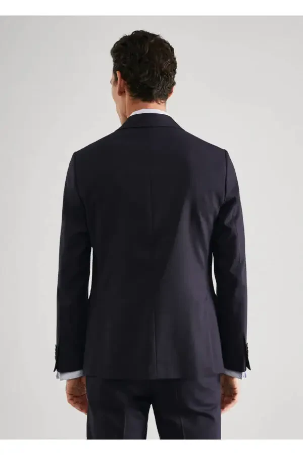 Slim-Fit Wool Blazer Jacket - 4