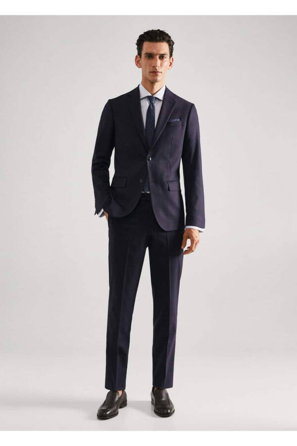 Slim-Fit Wool Blazer Jacket - 2