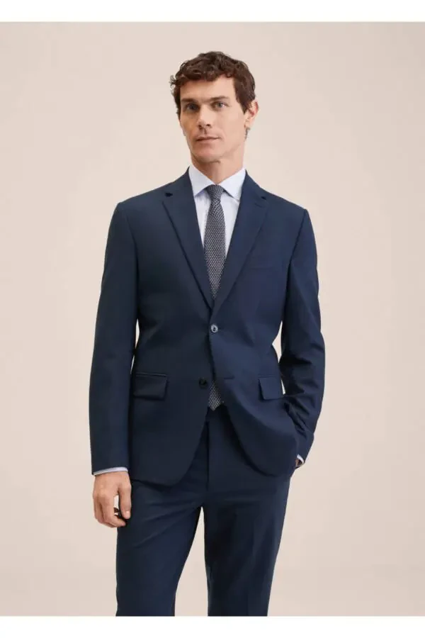 Slim Fit Wool Blazer Jacket - 1