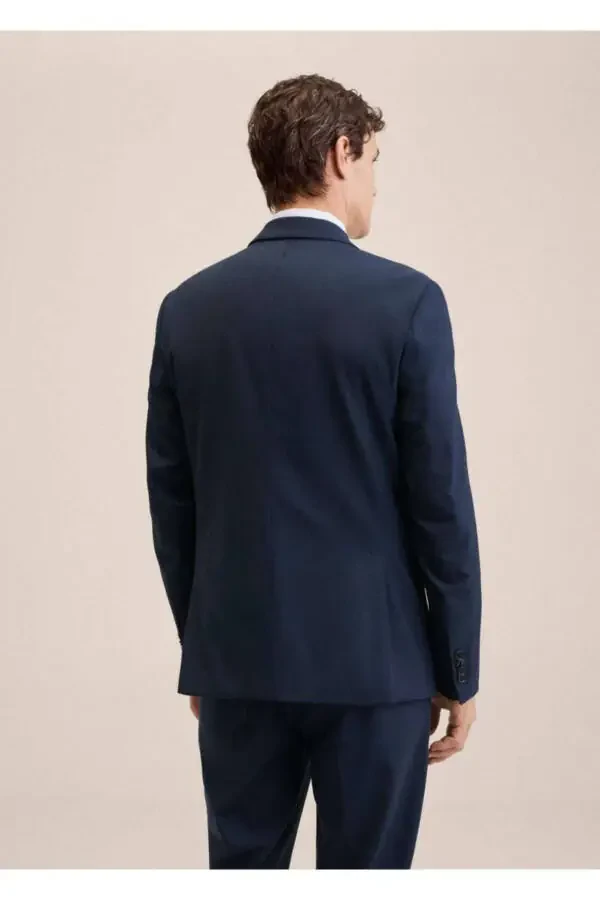 Slim Fit Wool Blazer Jacket - 4