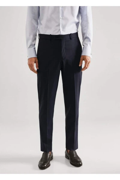 Slim-Fit Wool Fabric Pants - 1