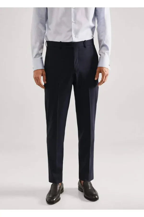 Slim-Fit Wool Fabric Pants - 1